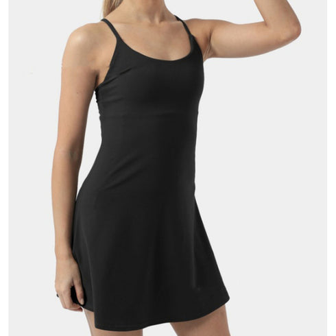 Tennis Dress Women Slip Dresses Sport Halter Skirt  Shorts - ROUTINE FASHION